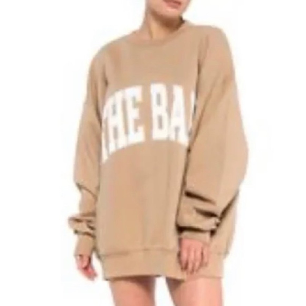 The Bar Varsity Sweatshirt Size Large- Beige